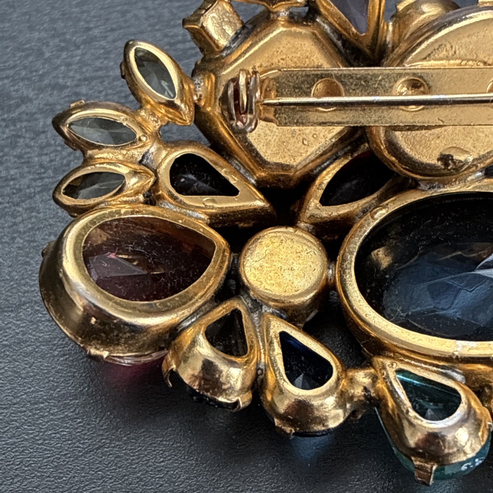 Vintage Juliana Style D&E Rhinestone Statement Brooch Huge Multi-Color Mid Centu