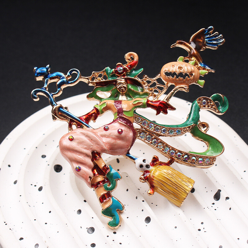 Vintage Personality Cartoon Fashion Halloween Accessories Holiday Gift Brooch