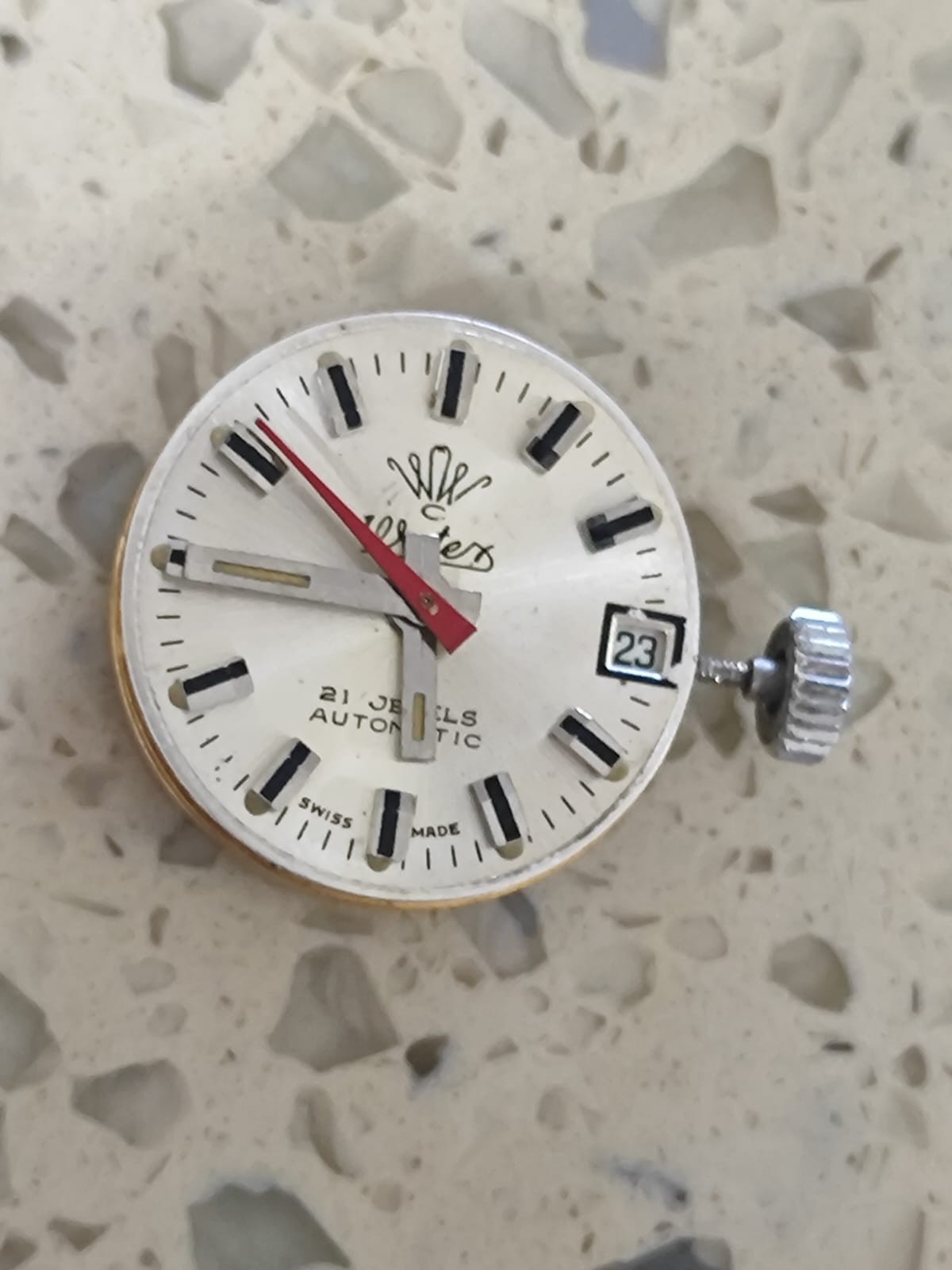 Vintage ETA 2671 Movement Automatic Lady with dial & hands Work & stop Used
