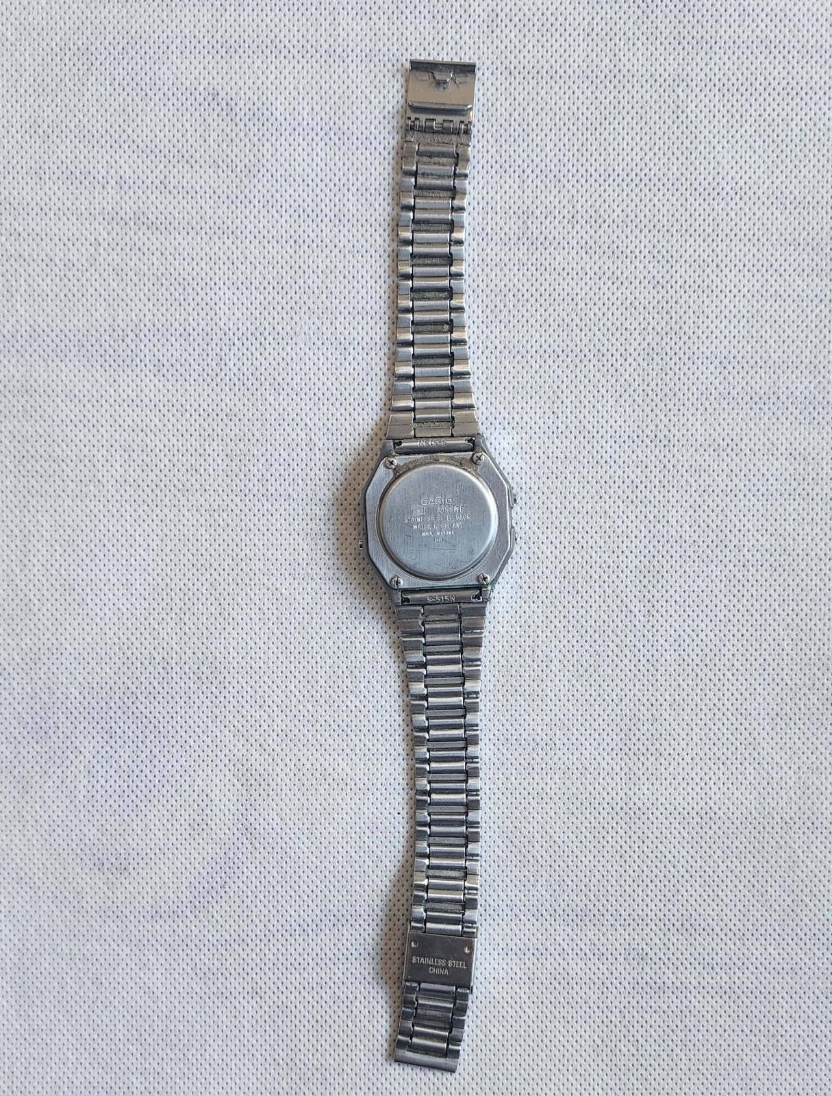 Casio A158WE Vintage Digital Watch Module 593 Silver Stainless Steel Alarm Chron