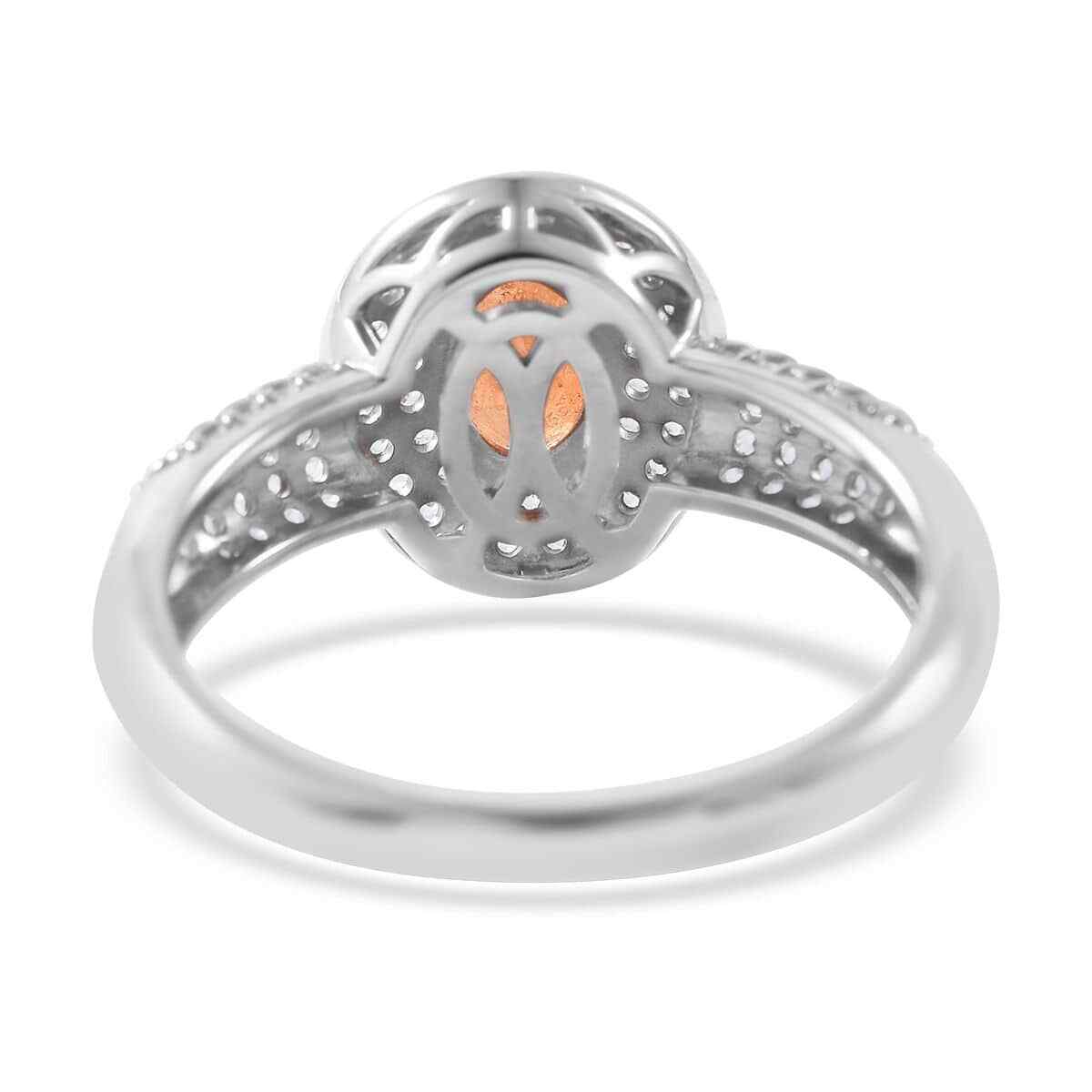 1.85ctw Premium Viceroy Spessartite Garnet & Zircon Ring Platinum Plated Size 5