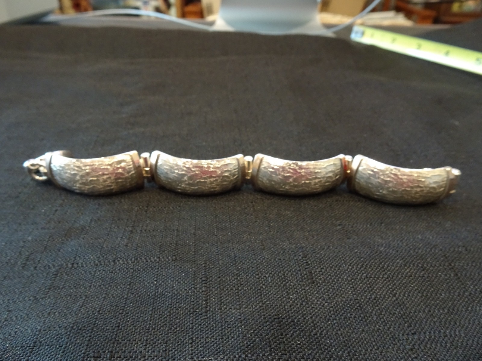 #779 SP-925 4-SECTION BANGLE LINK BRACELET-FANCY–READY FOR A QUEEN