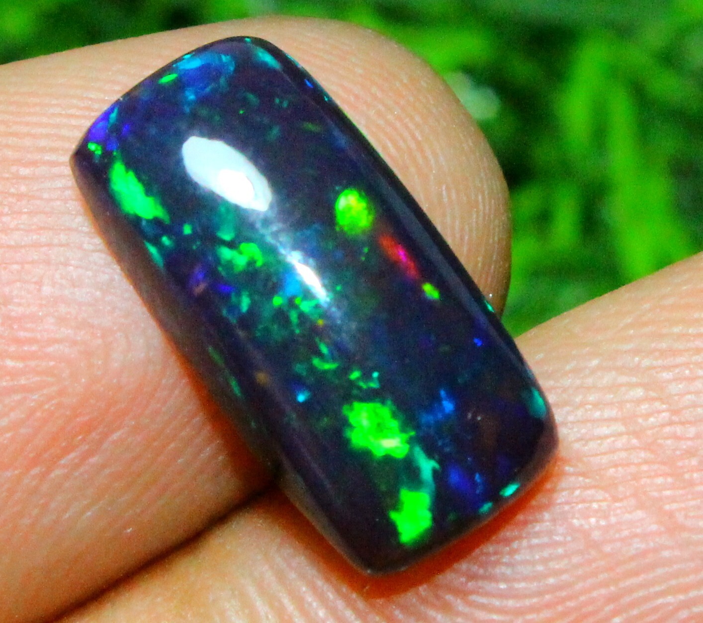 3.95cts Natural Multi Color Black Opal Octagon Cabochon 8x17mm Loose Gem