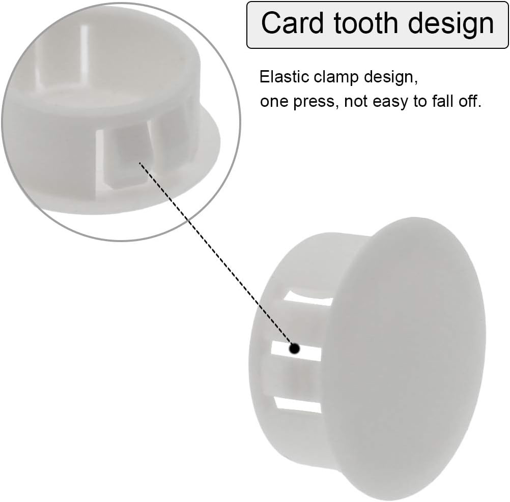 30PCS 13Mm (1/2″) White Hole Plugs Plastic Flush Type Hole Plugs Snap in Locking