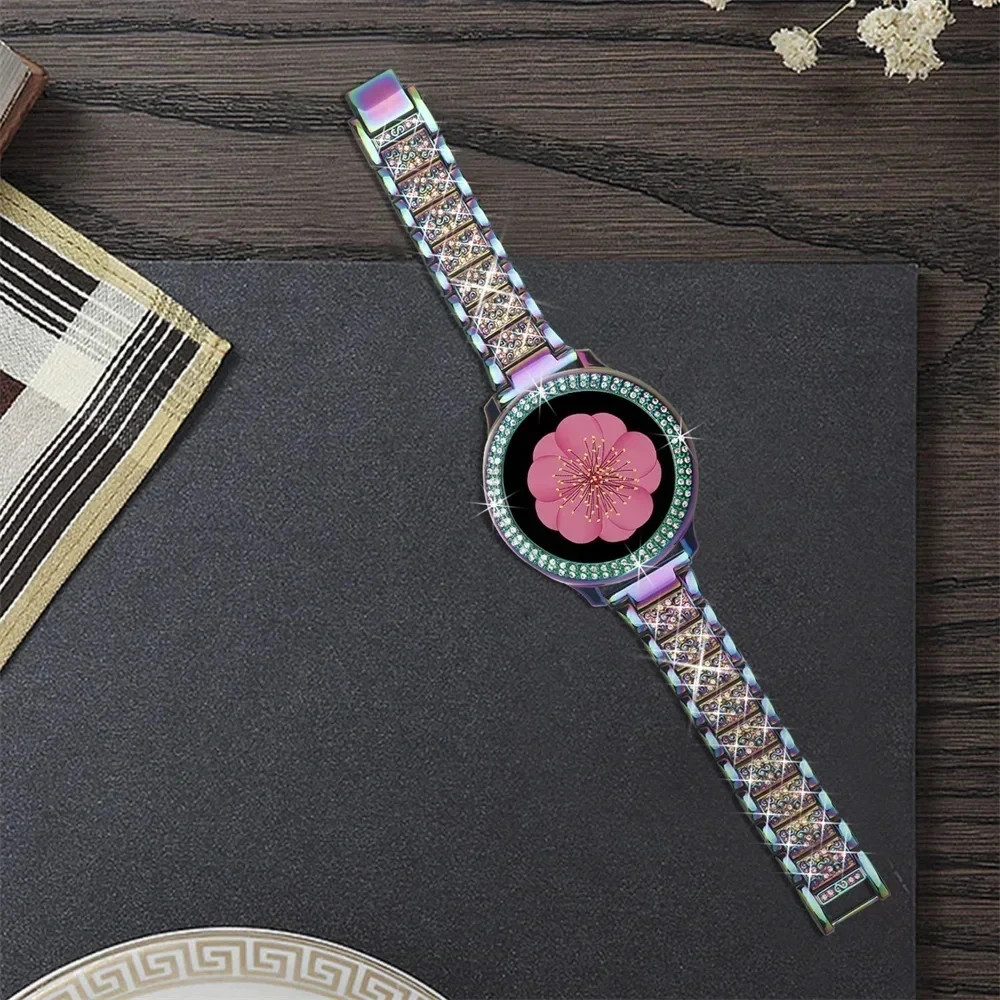 Diamond Bling Metal Band for Samsung Galaxy Watch 8 7 6 5 4 FE 3 41mm Active 1 2