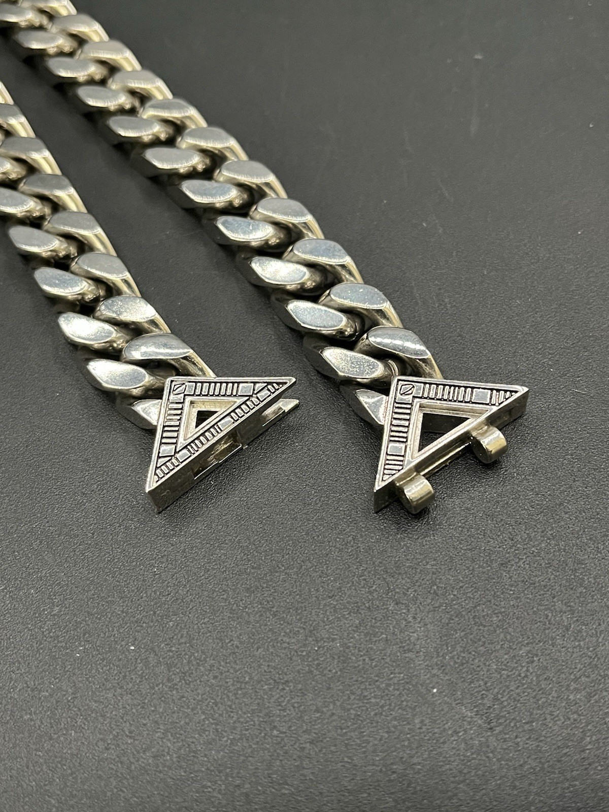 18” Christian Dior Chain Necklace Palladium Plated W Box & Pouch