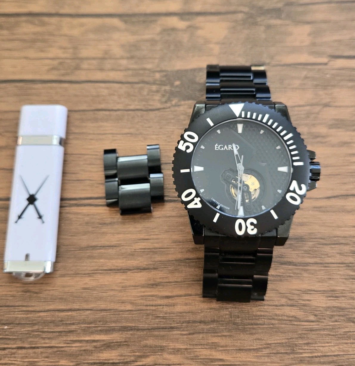 Egard Navita Black Limited Edition Diver Miyota Automatic 45 mm w Bracelet /125