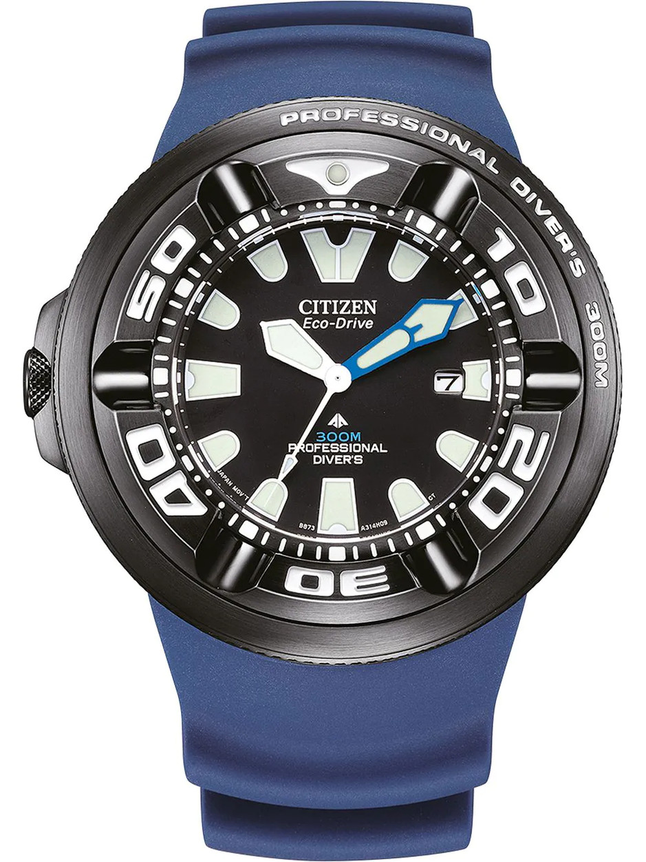Citizen BJ8055-04E Promaster Black Dial Dive Watch Polyurethane Band Eco-Drive