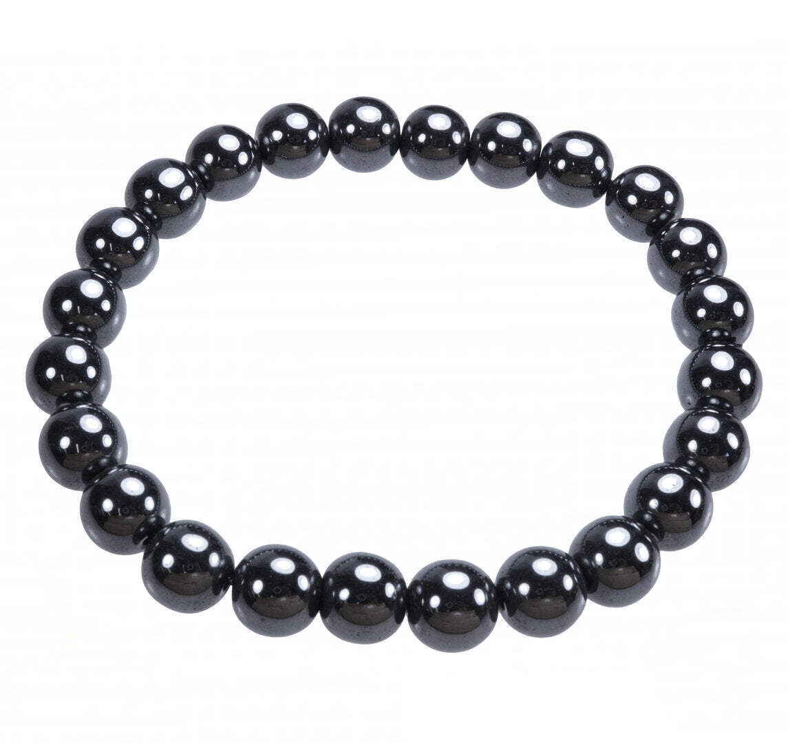 Hematite Ball Bracelet | 8mm Beads | Stretchy | Gemstone Bracelet