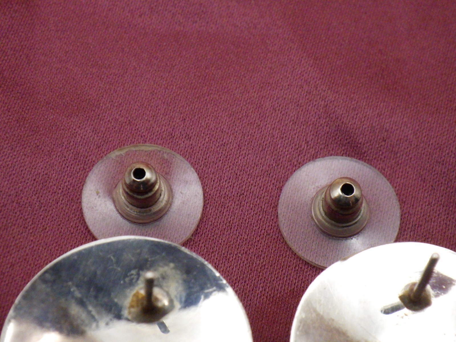 Vintage Sterling Silver Black Stone Earrings 9g High Polish Opaque Retro Smooth