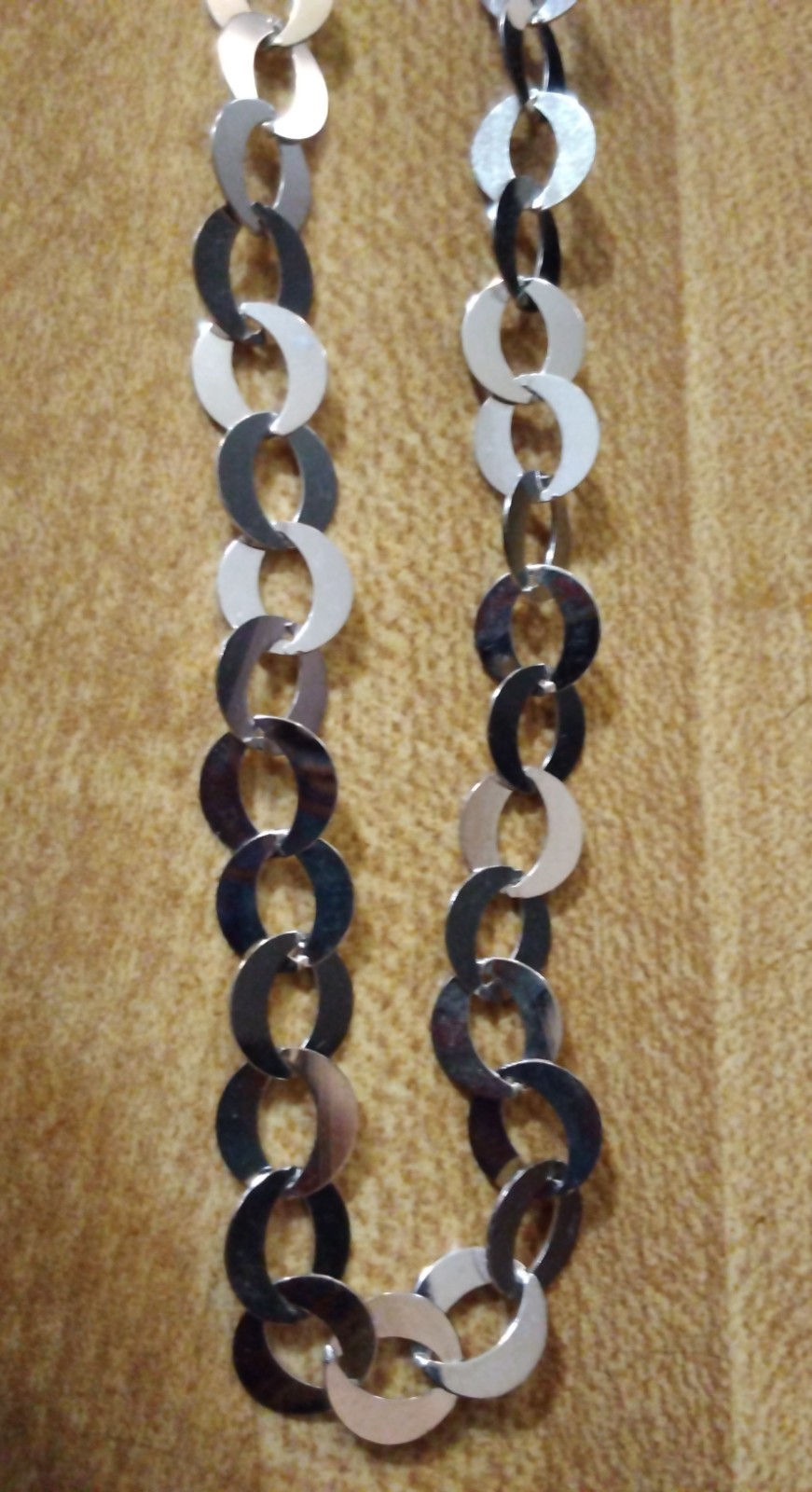 3 BRONZE MILOR Chain Necklace LOT 20″ ITALY SHINY Silver Signd Diff link Jewelry
