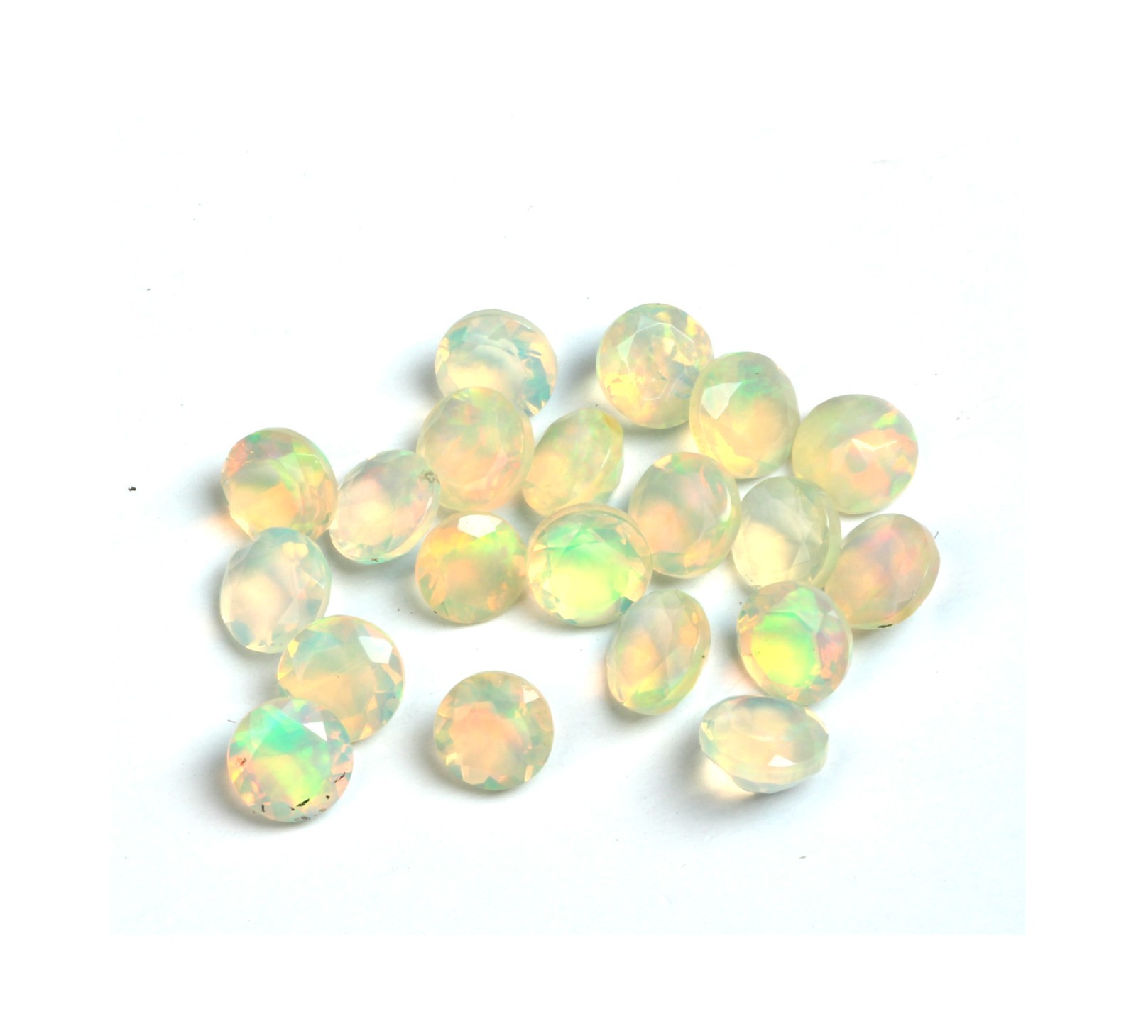 AAA Natural White Ethiopian Opal Round Cut Loose Gemstone For Making All Jewelry