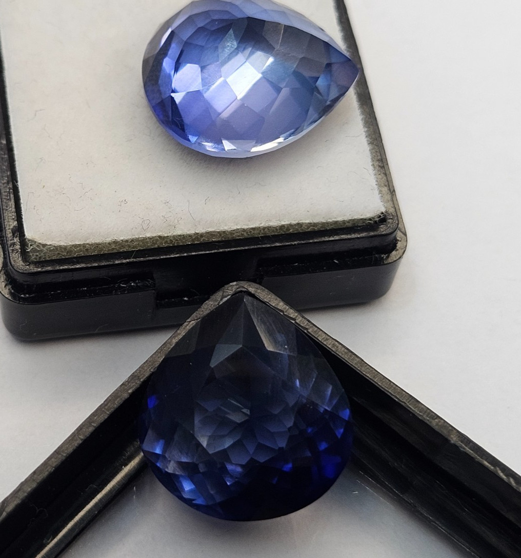 Tanzanite Pear Cut Blue Natural 31-32 Ct Pair Gemstone For Earring Making FR-581