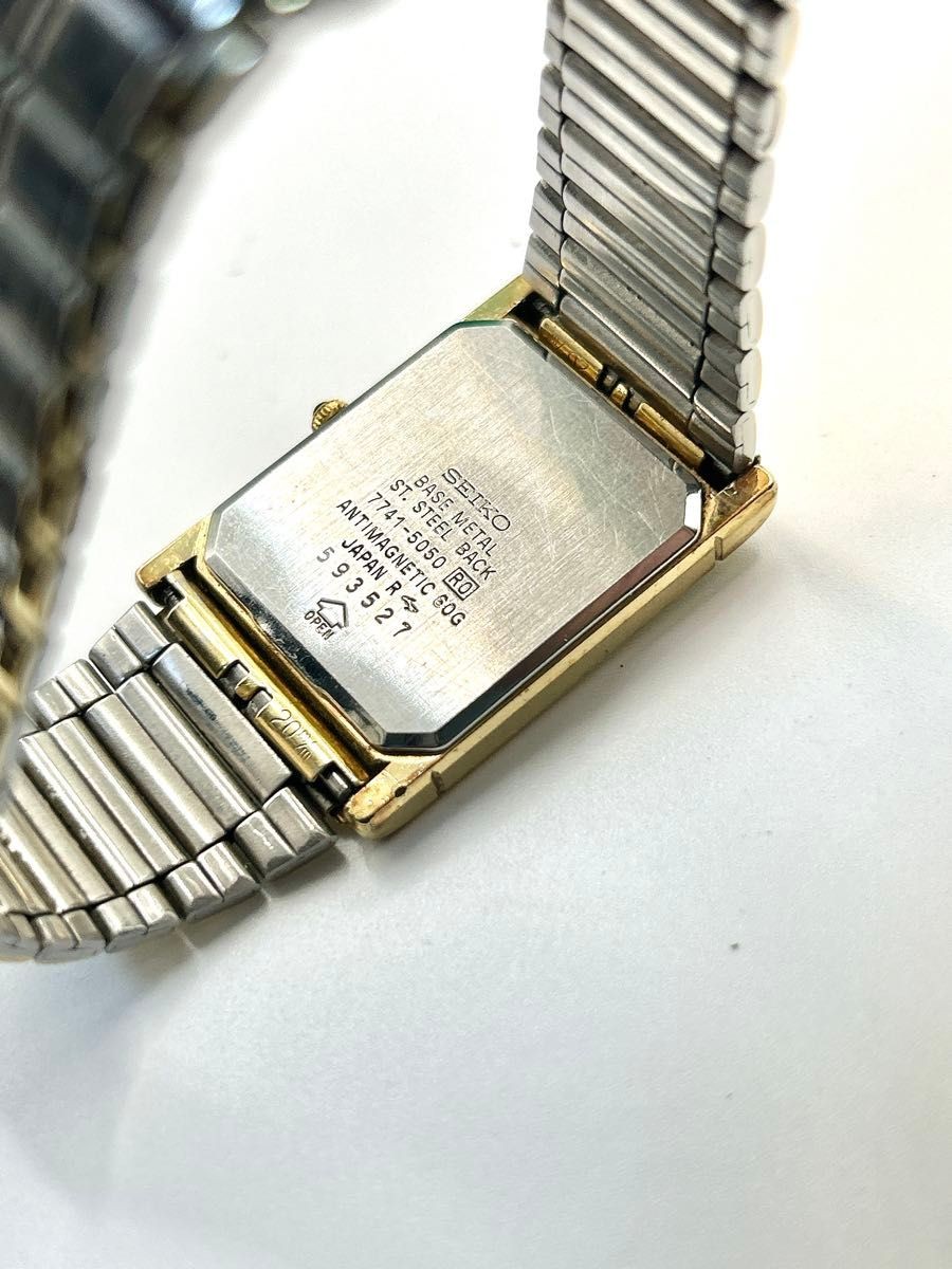 SEIKO DOLCE 7741-5050 Men’s Quartz Square Watch Working From Japan