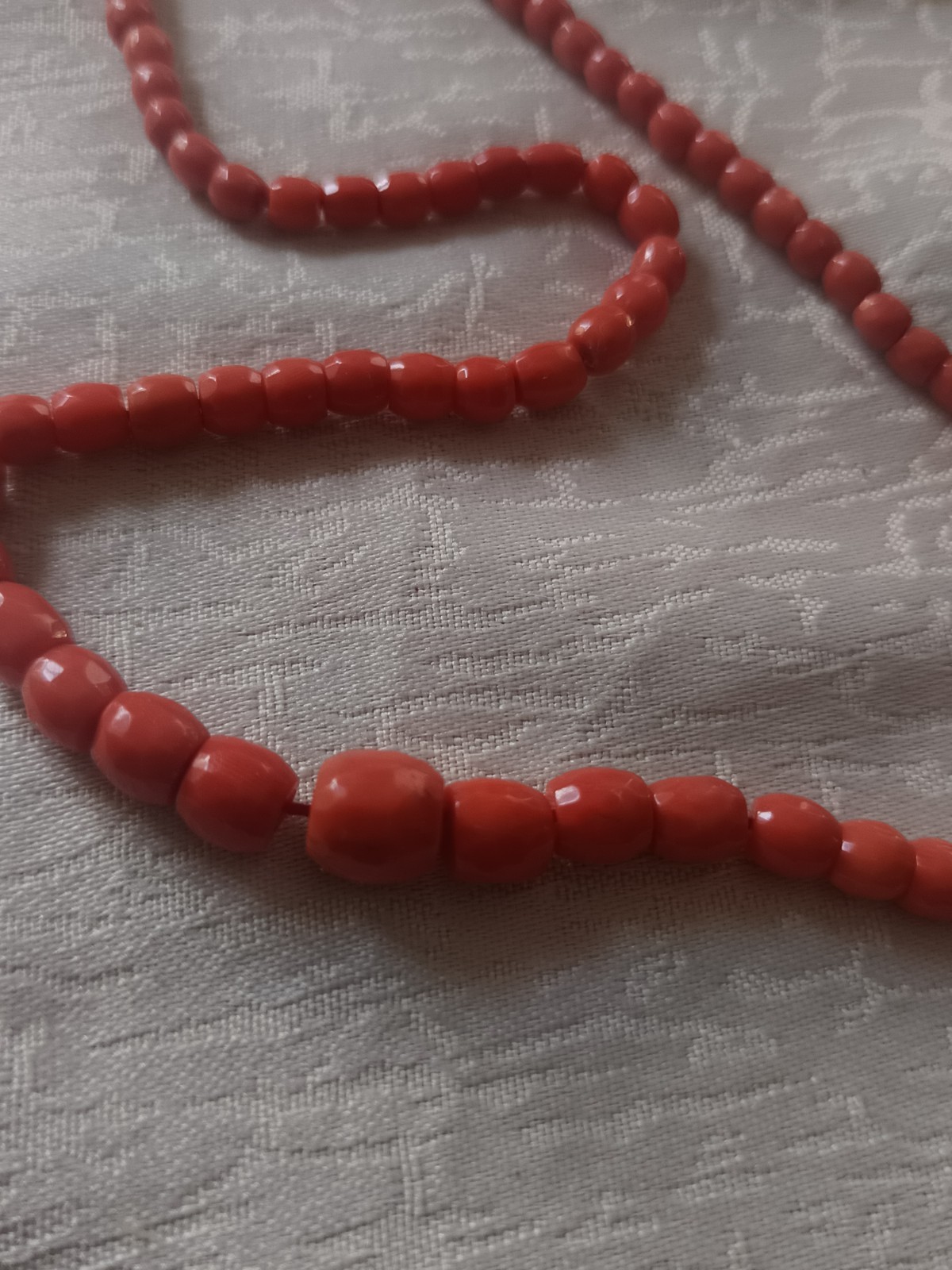 Natural Coral Wire Faceted Barrels