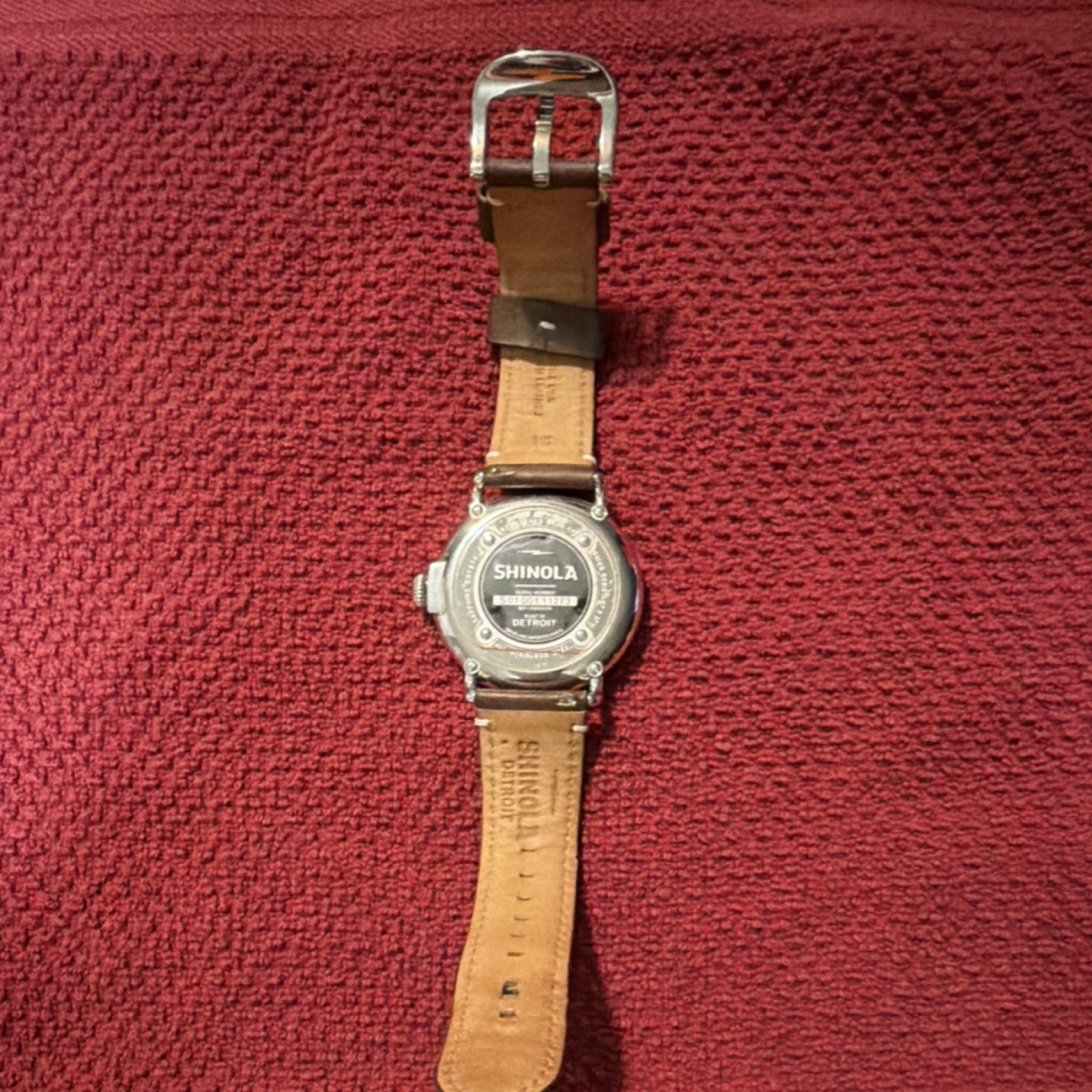 Shinola Argonite-1069 Detroit Quartz Stainless Steel Brown Leather Wristwatch