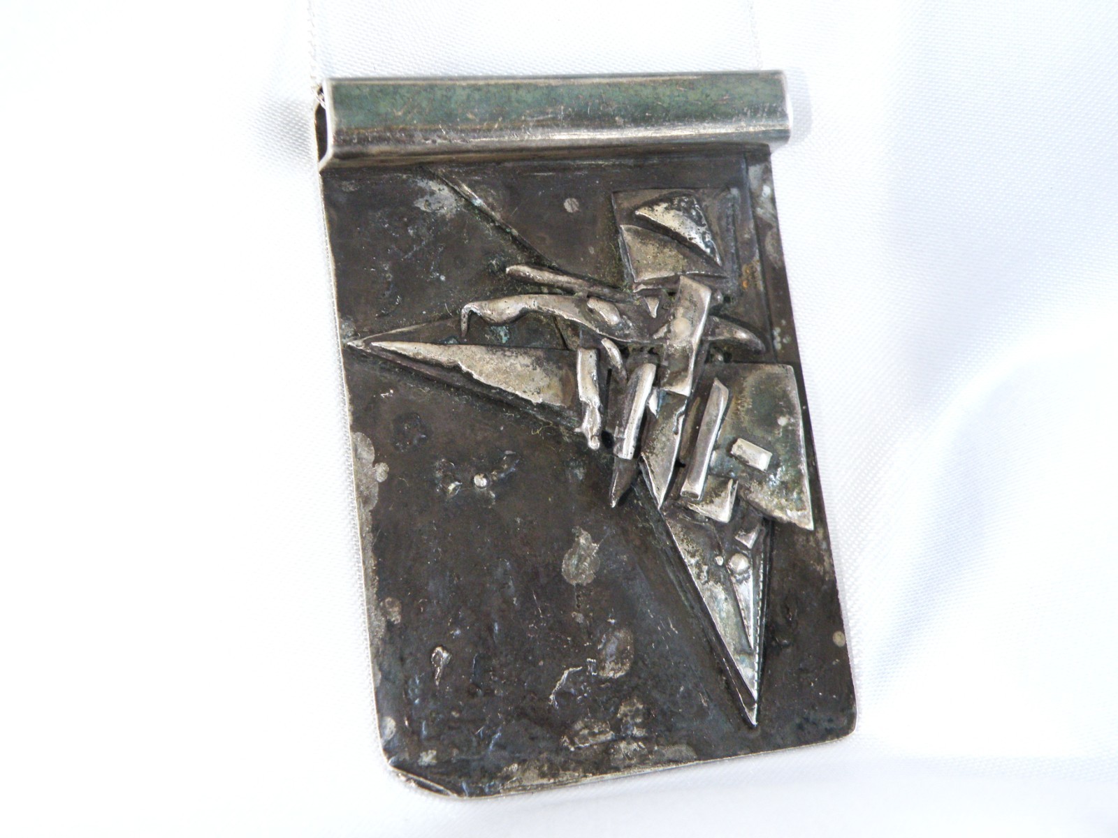 Vintage Brutalist Sterling Silver 925 Studio Huge Pendant Necklace