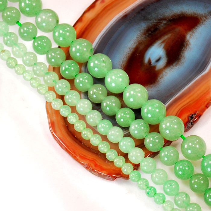 Natural Green Aventurine Jade Round Bead 15″ strand 4mm 6mm 8mm 10mm 12mm 18mm
