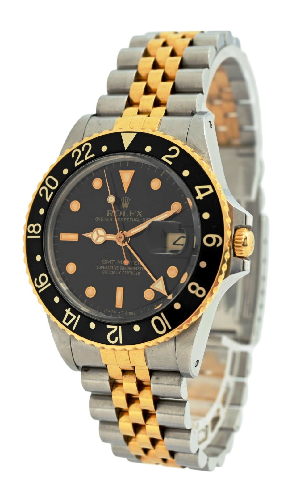 1987 Rolex 40mm Men’s Black Dial Two-Tone GMT Master Watch Unpolished Ref: 16753