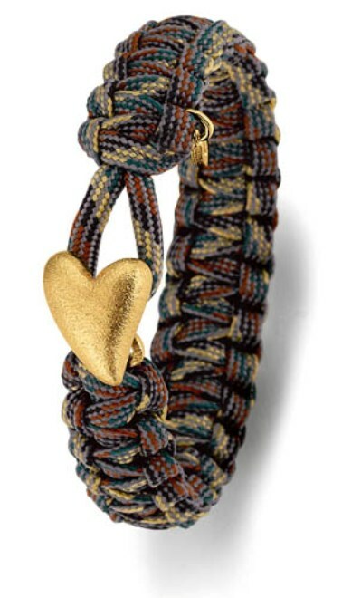 From Soldier to Soldier Camo Bracelet Gold Heart Clasp (Sizes 6.7″, 7.9″ & 8.3″)