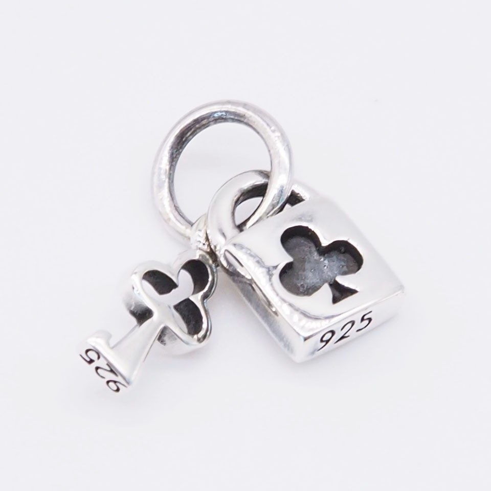 925 Sterling Silver Lock & Key Pendant Necklace Padlock Charm Gift for Her