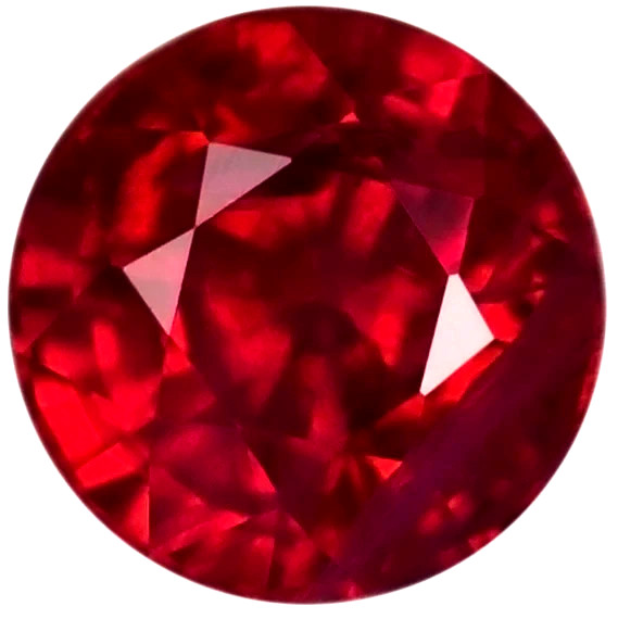 .97ct Natural Ruby Round Faceted AAA Rich Red – High Chromium Mozambique