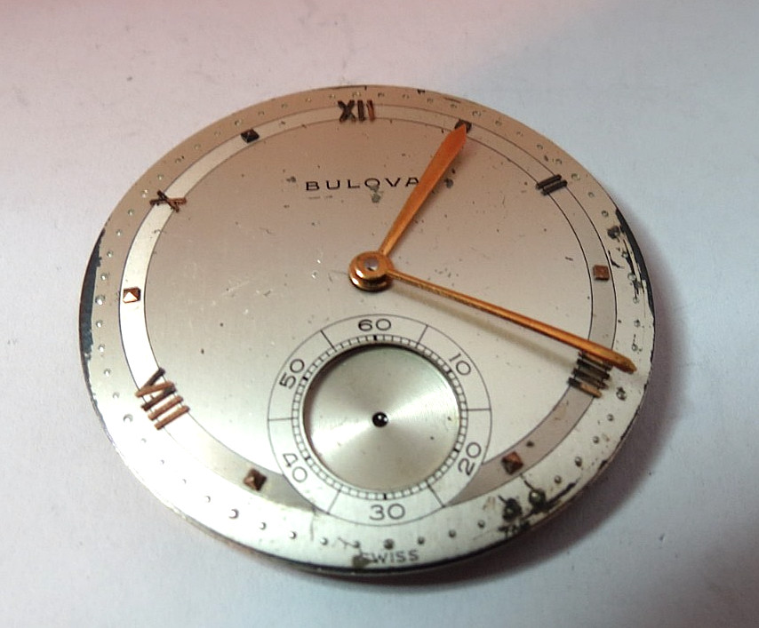 VTG SWISS BULOVA 17’J POCKET WATCH MOVEMENT CAL. 17AH BALANCE IS GOOD 38.5mm