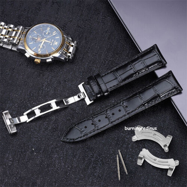 For Citizen Eco-Drive Promaster BJ8050-08 24mm Leather Watch Band+Silver Adapter