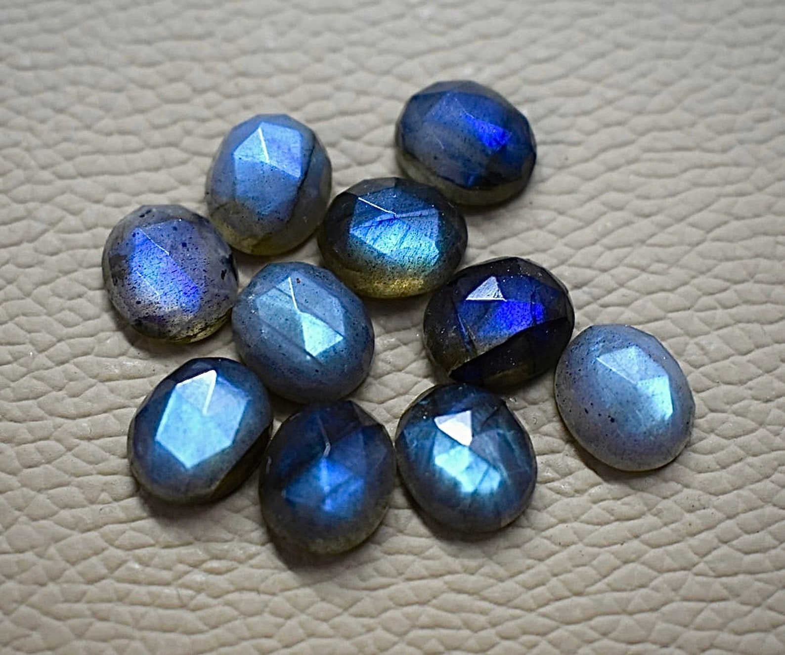 Natural Labradorite Oval Rose Cut Blue Flash 8×10-13x18mm Ring Pendant