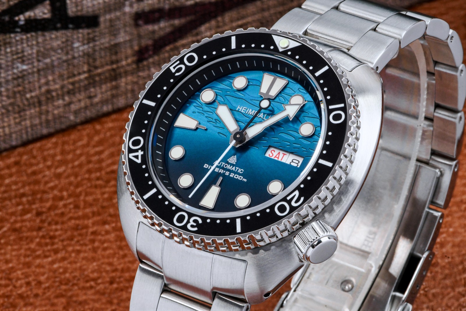 Heimdallr Sharkey 6105 Willard NH36 Day Date Automatic Watch Turtle Diver 45mm