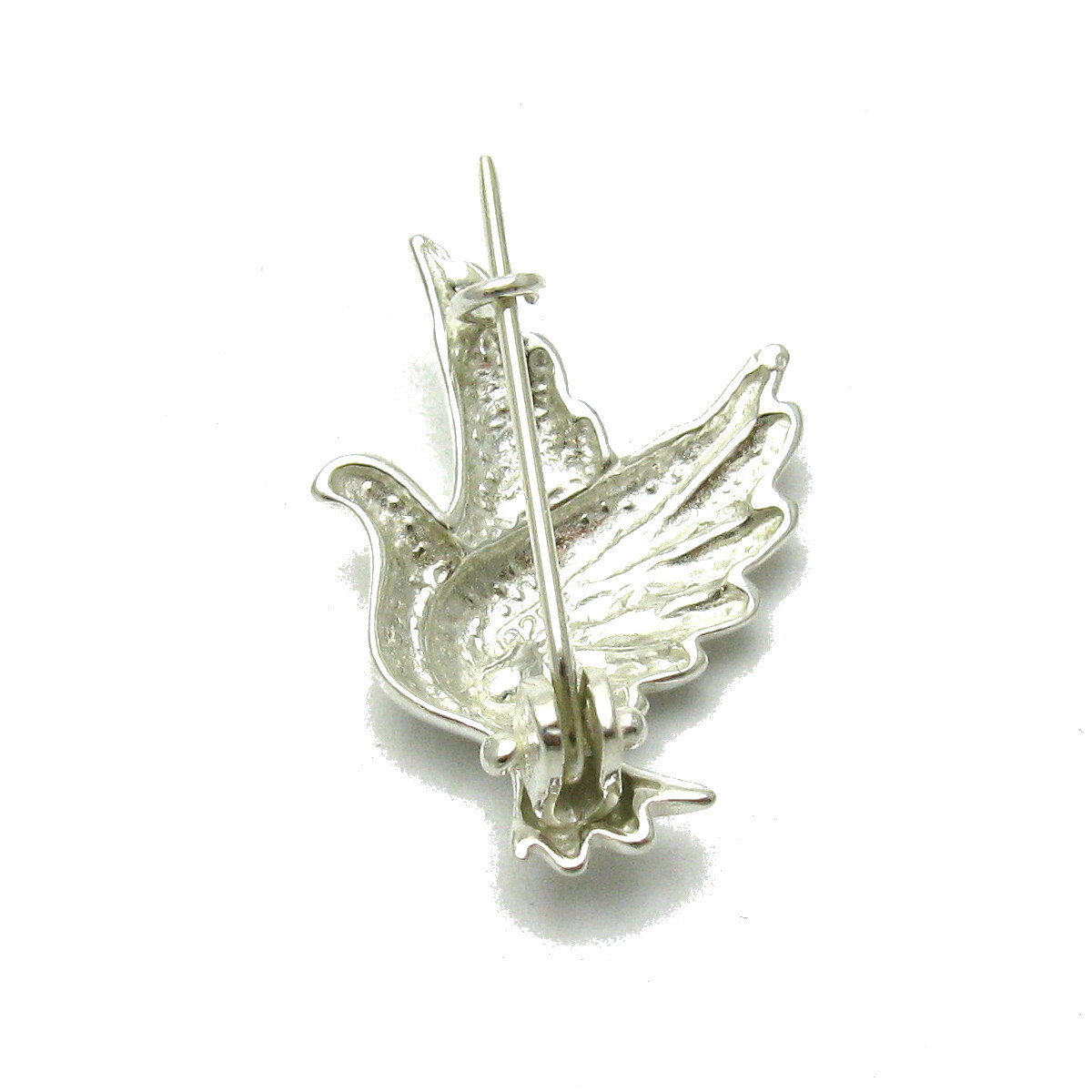 Sterling Silver Brooch Dove Genuine Solid Hallmarked 925 Nickel Free Handmade