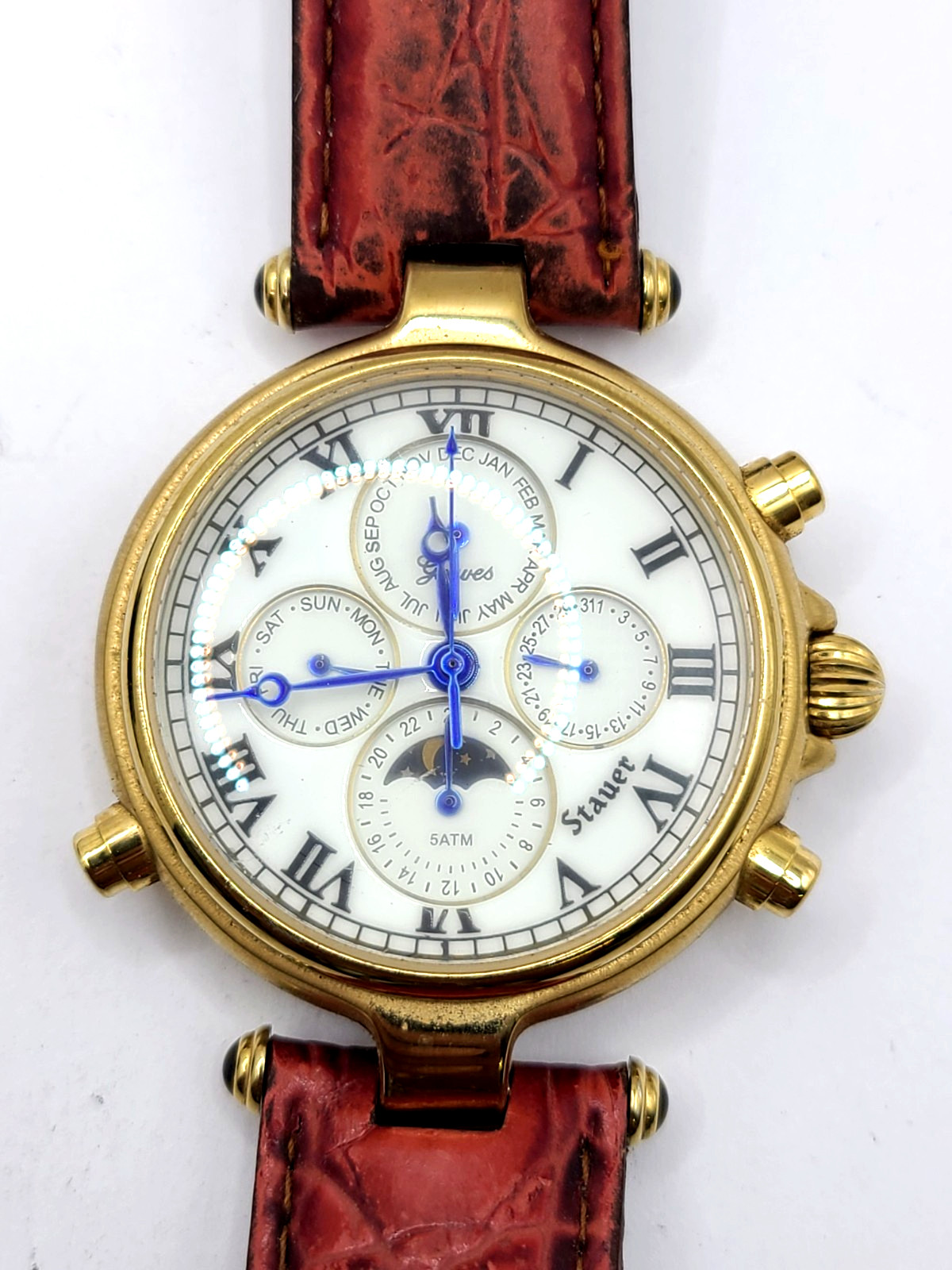 Stauer Graves 33 Automatic Wrist Watch for Men w/ Brown & Black Leather No, 1482