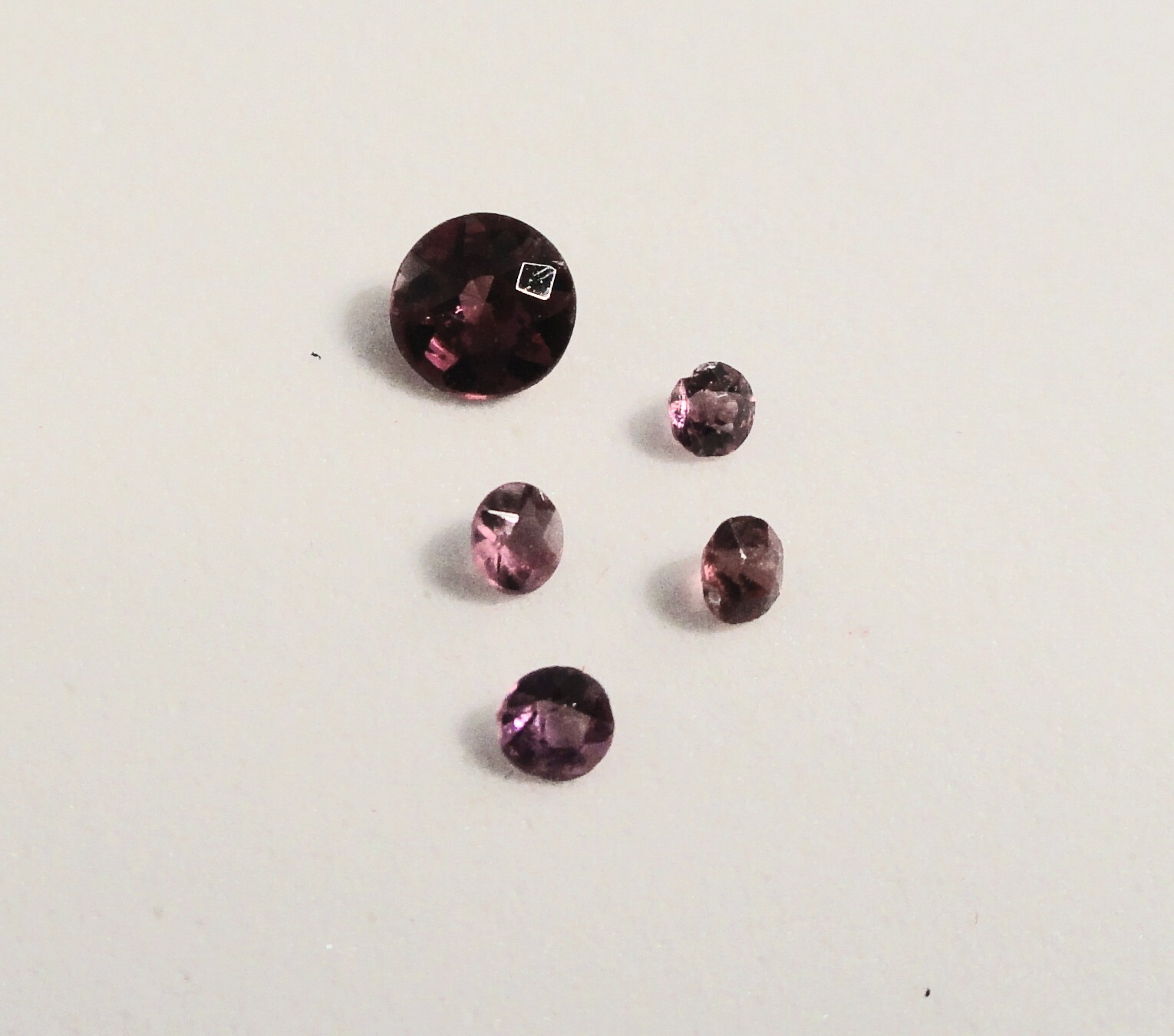 Antique Lavender Color Gemstones: 1 4.3MM & 4 2.5MM Round Cut from Brooch