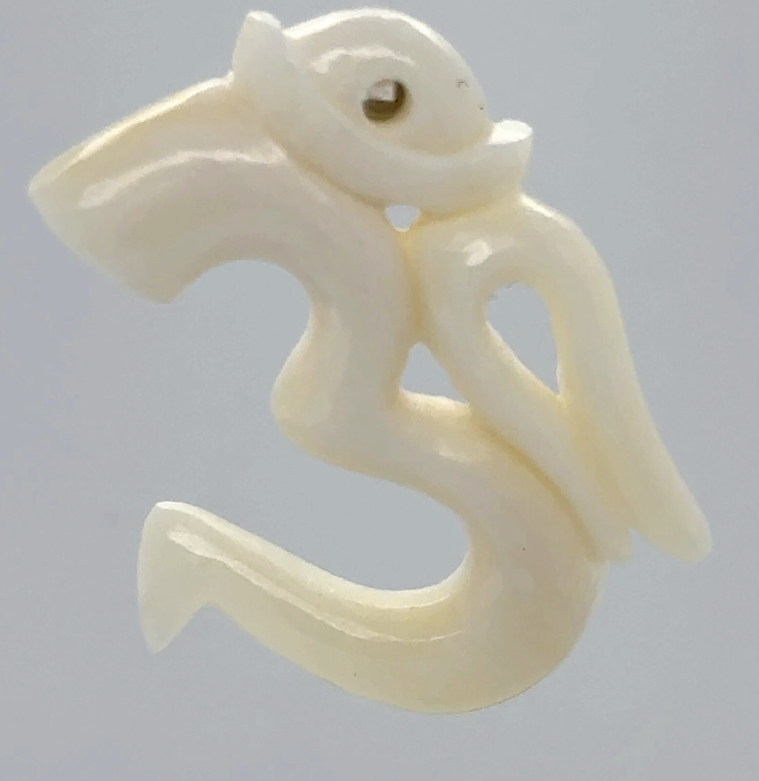 Hand Carved Water Buffalo Bone Om Pendant