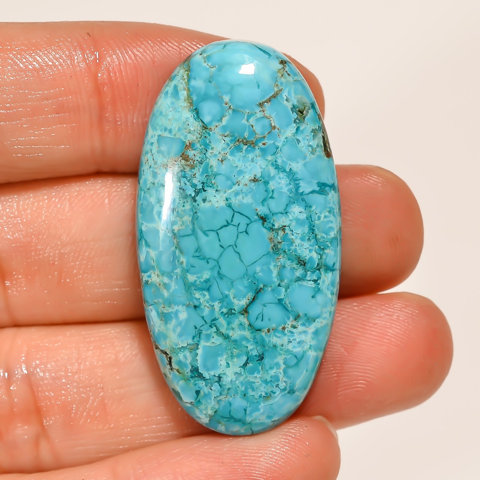 61.00CT 21X41X7mm Natural Tibet Turquoise Oval Cabochon Turquoise Loose Gemstone