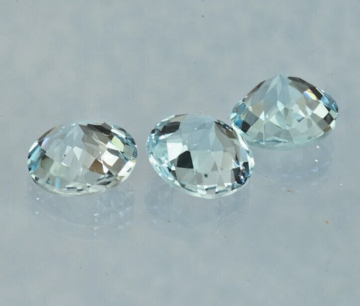 3 pieces Natural Blue Topaz Round Checkerboard Cut 15.56 ct. total 11 mm