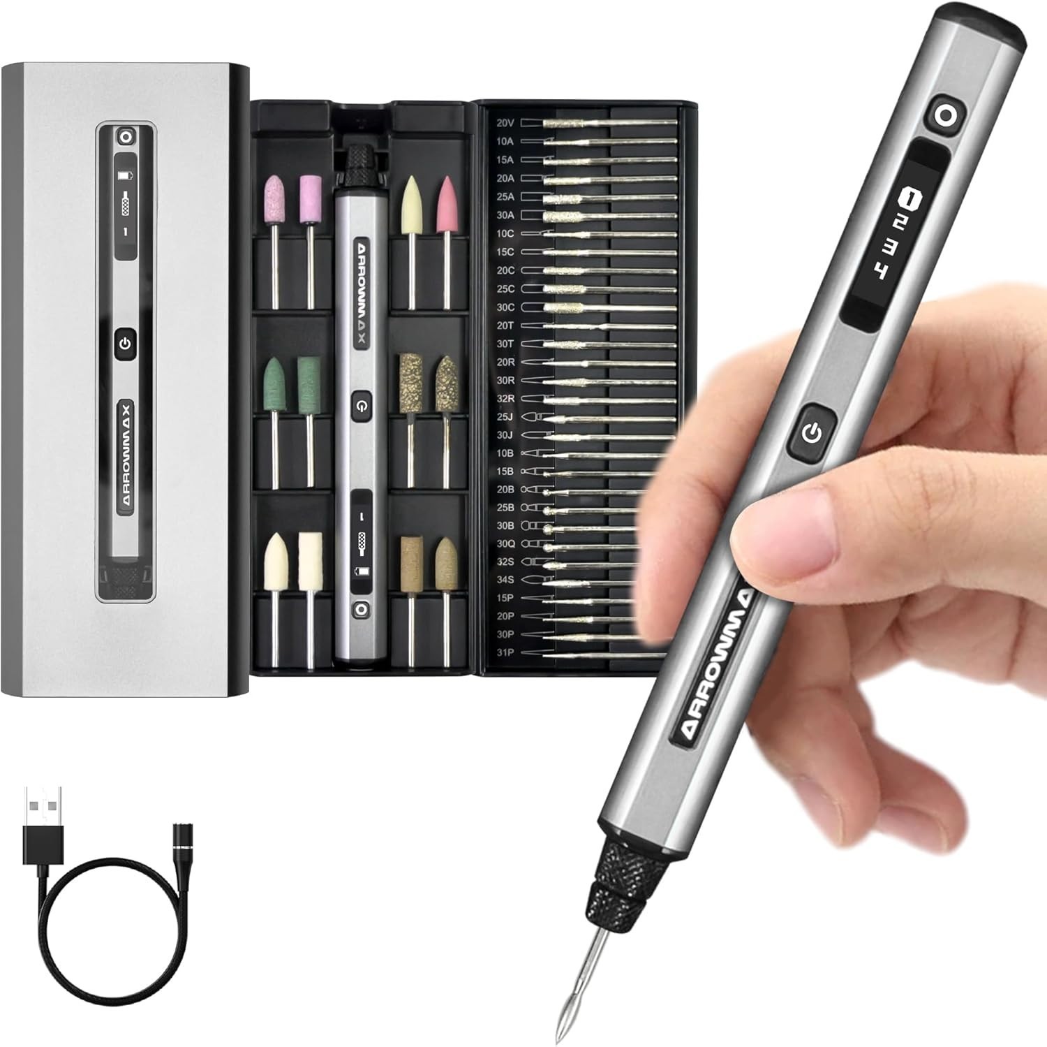 Compact Electric Engraving Tool with 30 Accessories and User Manual Included