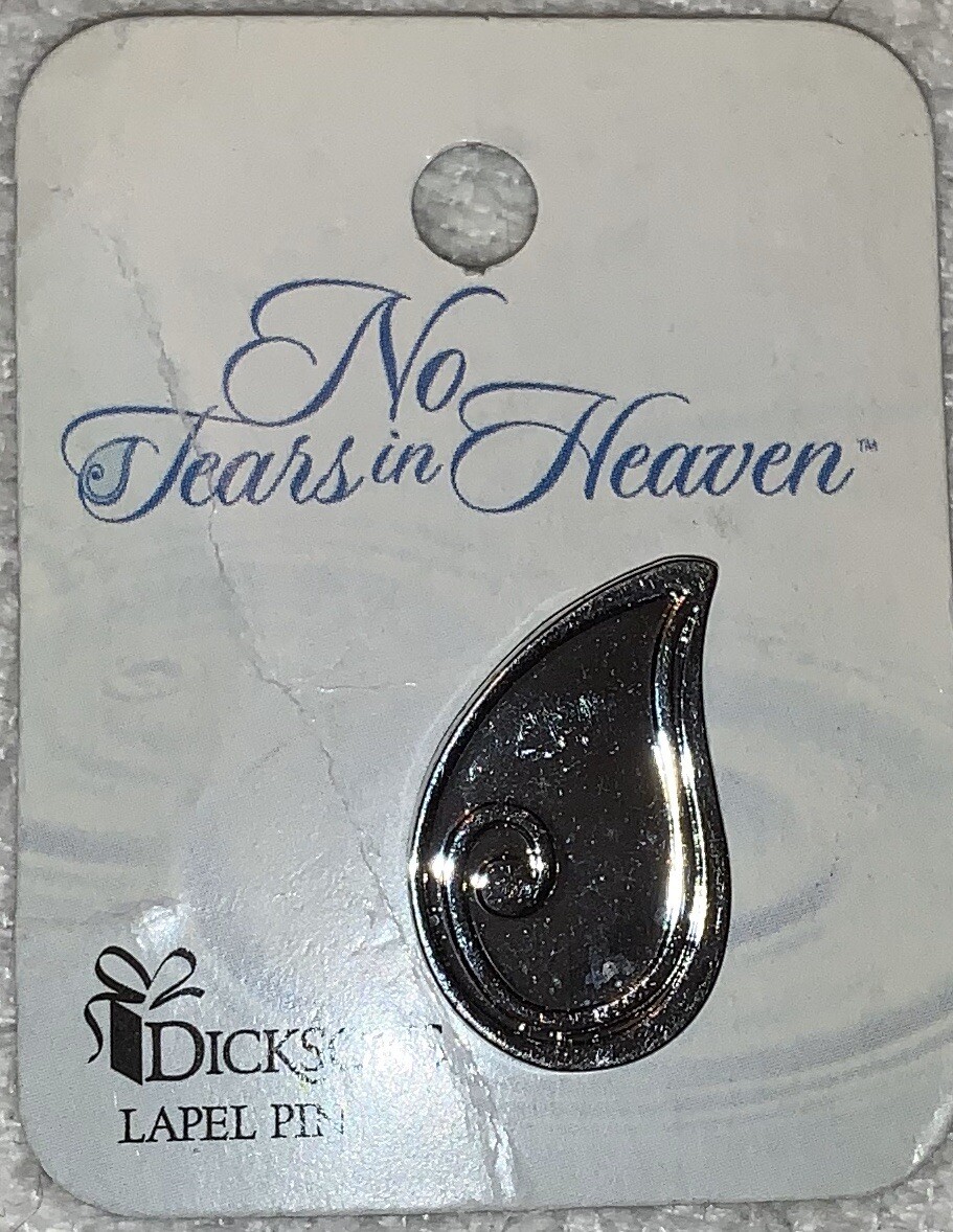 No More Tears In Heaven Lapel Pin Brooch Teardrop Silver Color