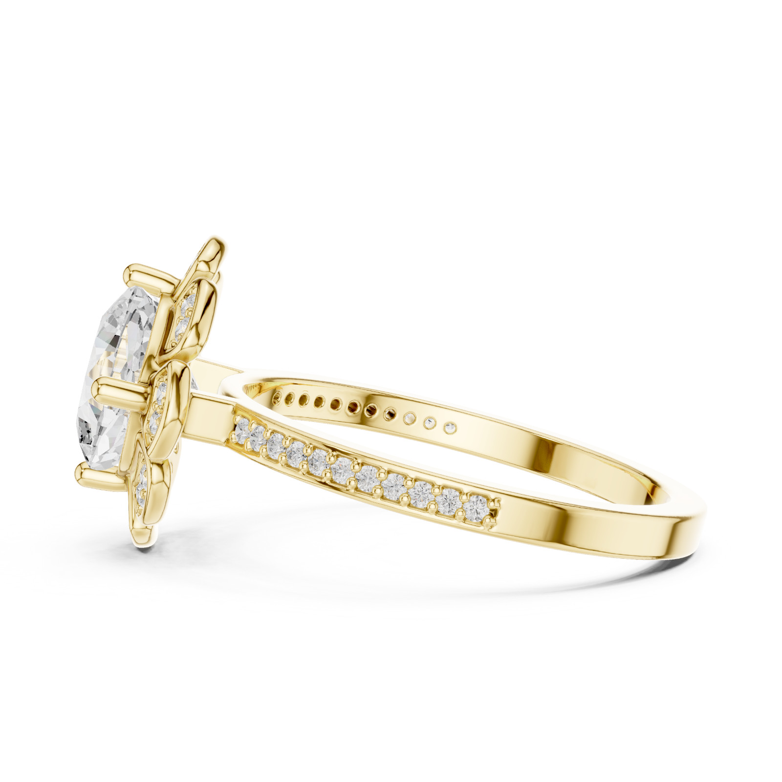 Cushion Certified 1.6 Ct Lab Grown Diamond Anniversary Cosmos Ring 14K Gold Over