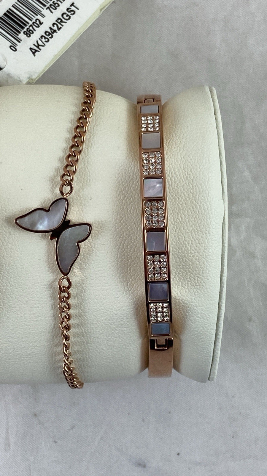 Anne Klein Women’s Watch & Bracelet Set Rose Gold Mother Of Pearl Butterfly NEW