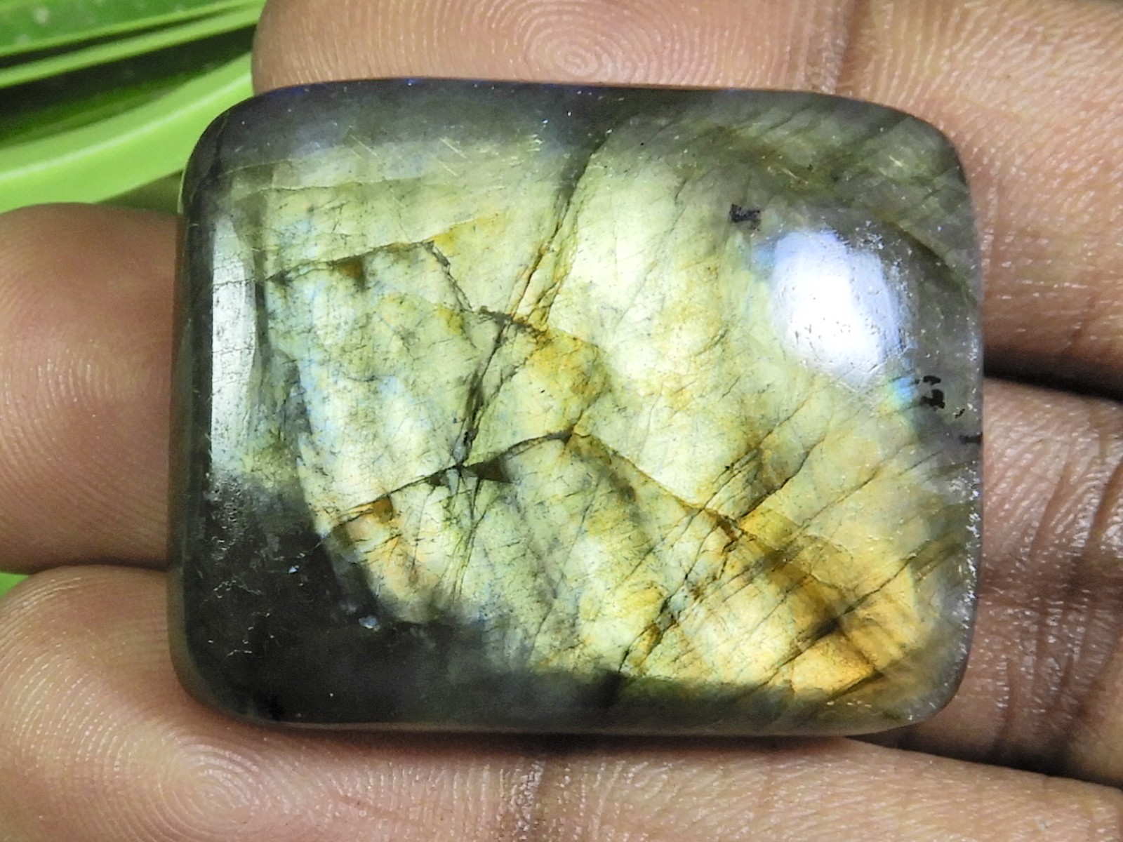 27X35X09 MM Natural Labradorite Rectangular Cabochon Loose Gemstone 88Cts. K168