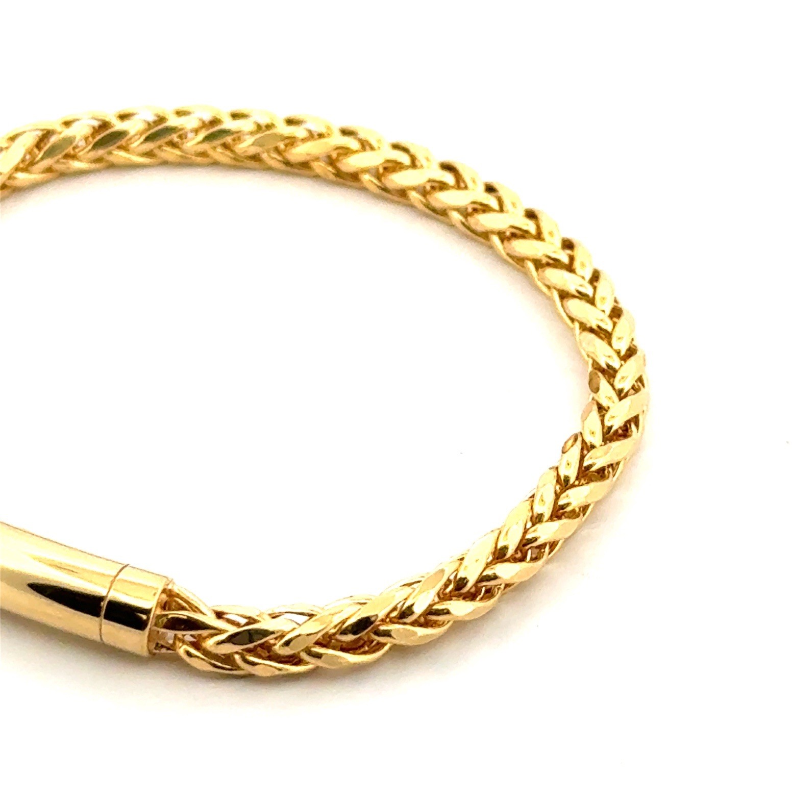 6” Women’s 18k Yellow Gold Franco Foxtail Link Bracelet Made in Japan 6.85g