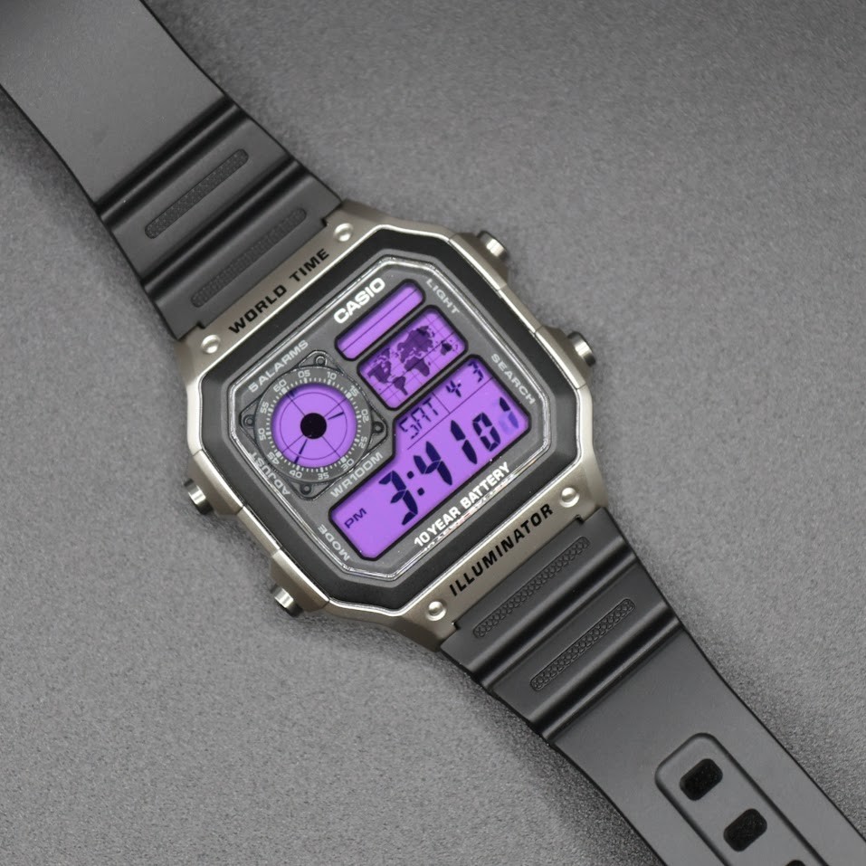 Cyber Violet | CASIO AE-1200WHD Royale | World Time Watch | Mod 🟪