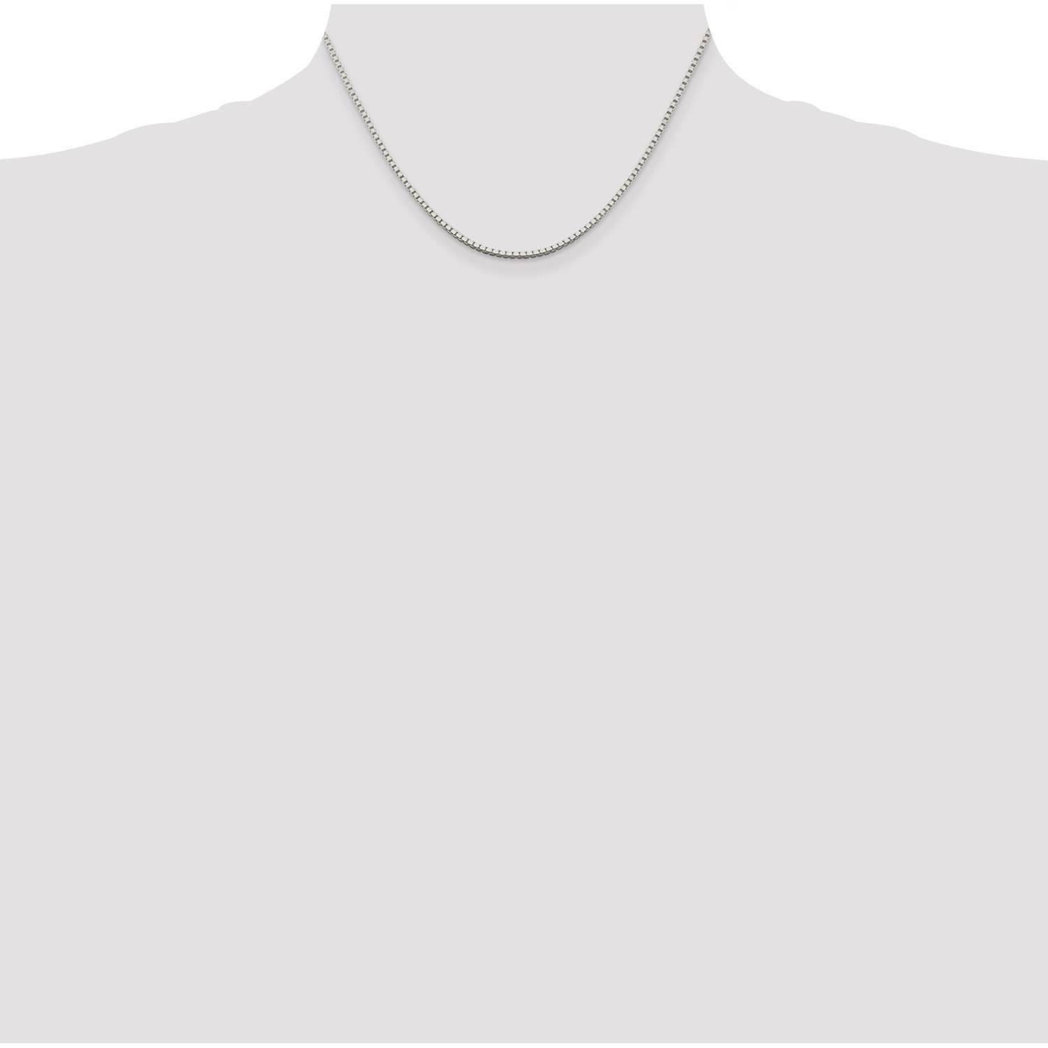 Sterling Silver Solid Polished 1.75mm Plain Box Chain w/ Lobster Clasp 16″ – 36″