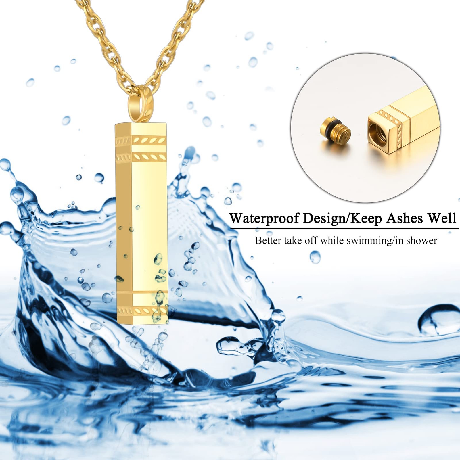 Urn Necklace for Ashes Memorial Cremation Jewelry for Ashes Stainless Steel A…