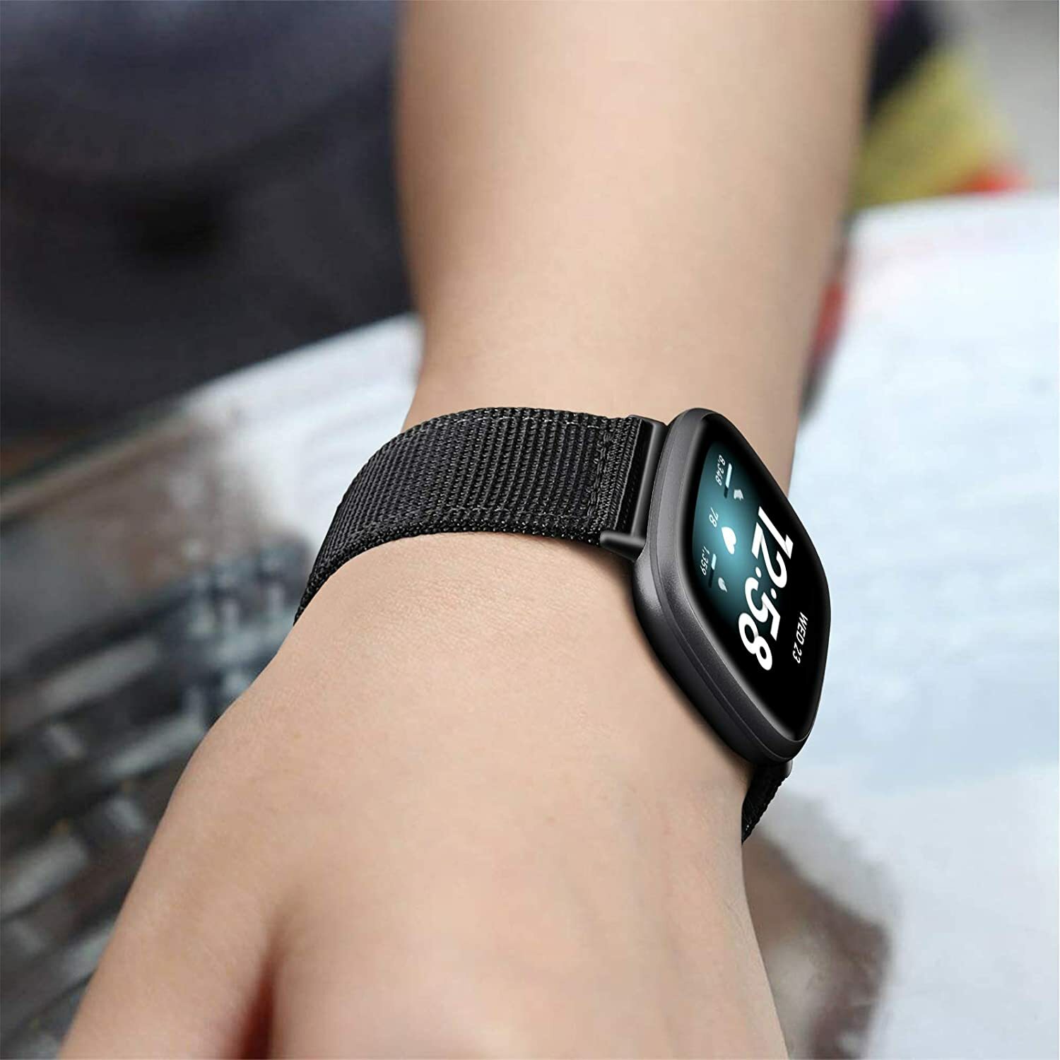 For Fitbit Versa 3/Fitbit Sense Watch Band Soft Woven Nylon Sport Strap Wrist