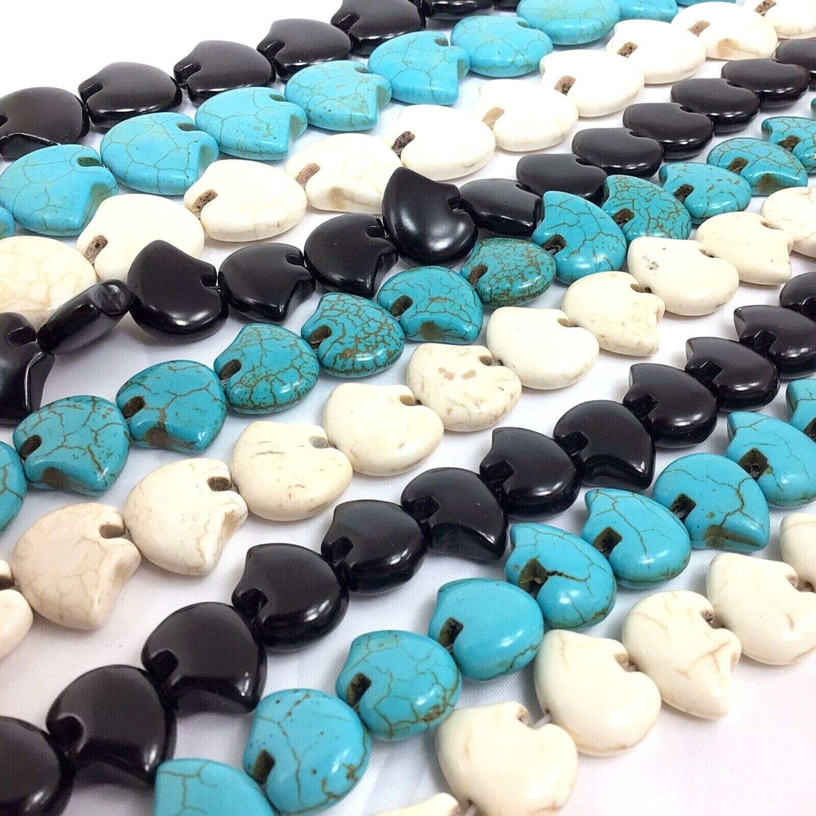3 Color Howlite Zuni Bear Bead AA Magnesite Turquoise Loose Beads 15″ Strand