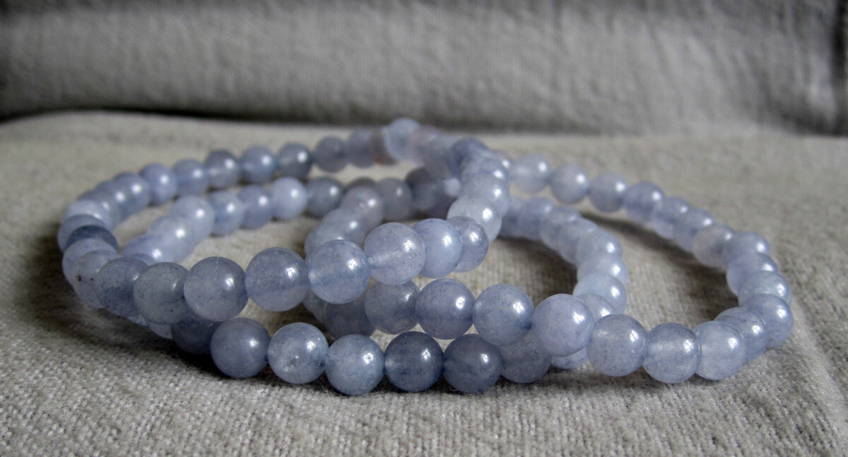 Aquamarine Bracelet – Balls Ø 6.5 mm / 15-21 cm – Elastic