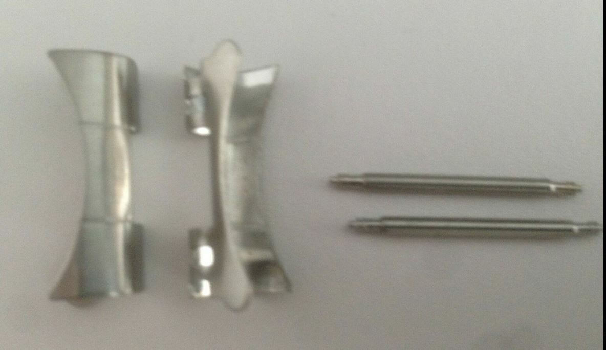 2 x 18mm hollow generic curved end links, 9mm center fits most watch +Springbars