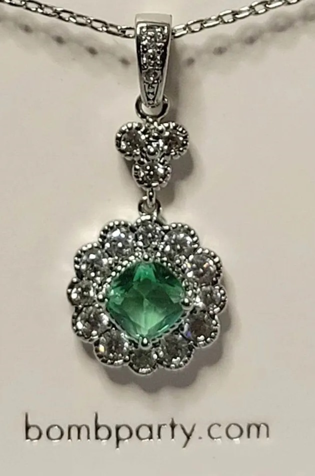 BOMB PARTY RBP3396 NECKLACE *ALWAYS BE MY FOREVER* L/C ERINITE/RHODIUM